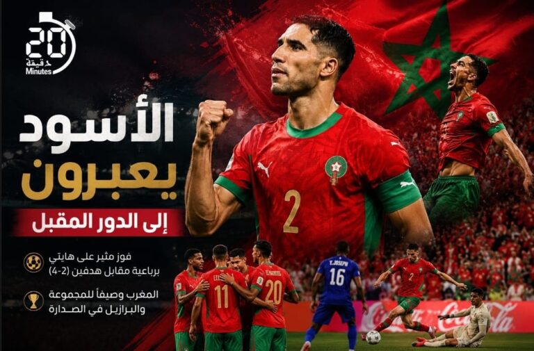 أسود الأطلس يعبرون إلى الدور المقبل بعد فوزهم الكاسح على هايتي